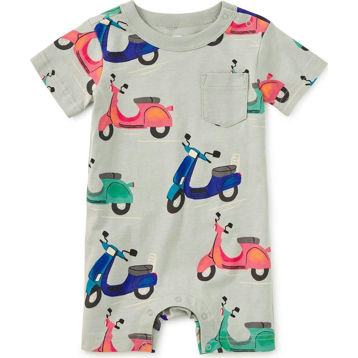 Pocket Shortie Baby Romper, Multi