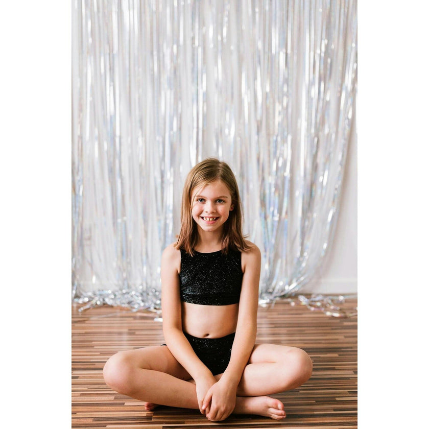 Twinkly Velvet Black Velvet Bra Crop, Black