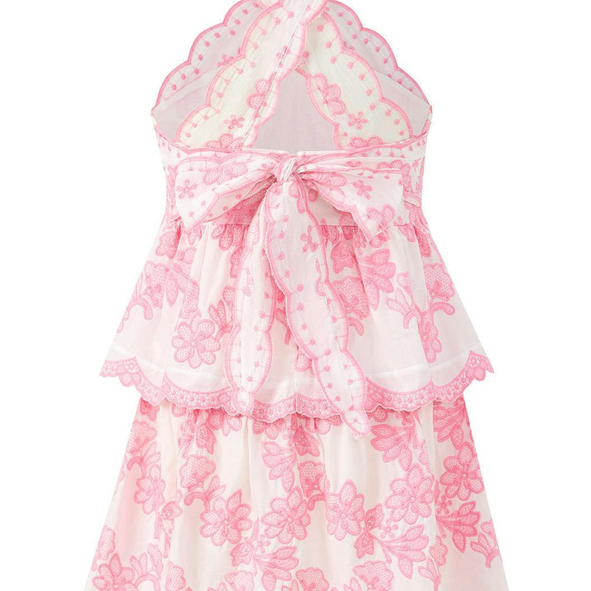 Josie Embroidered Halter Neck Mini Dress
