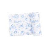 Puppy Toile Blue - Swaddle Blanket