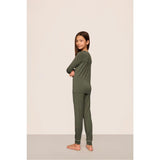 Kids TENCEL™ Modal Unisex Long PJ Set, Green