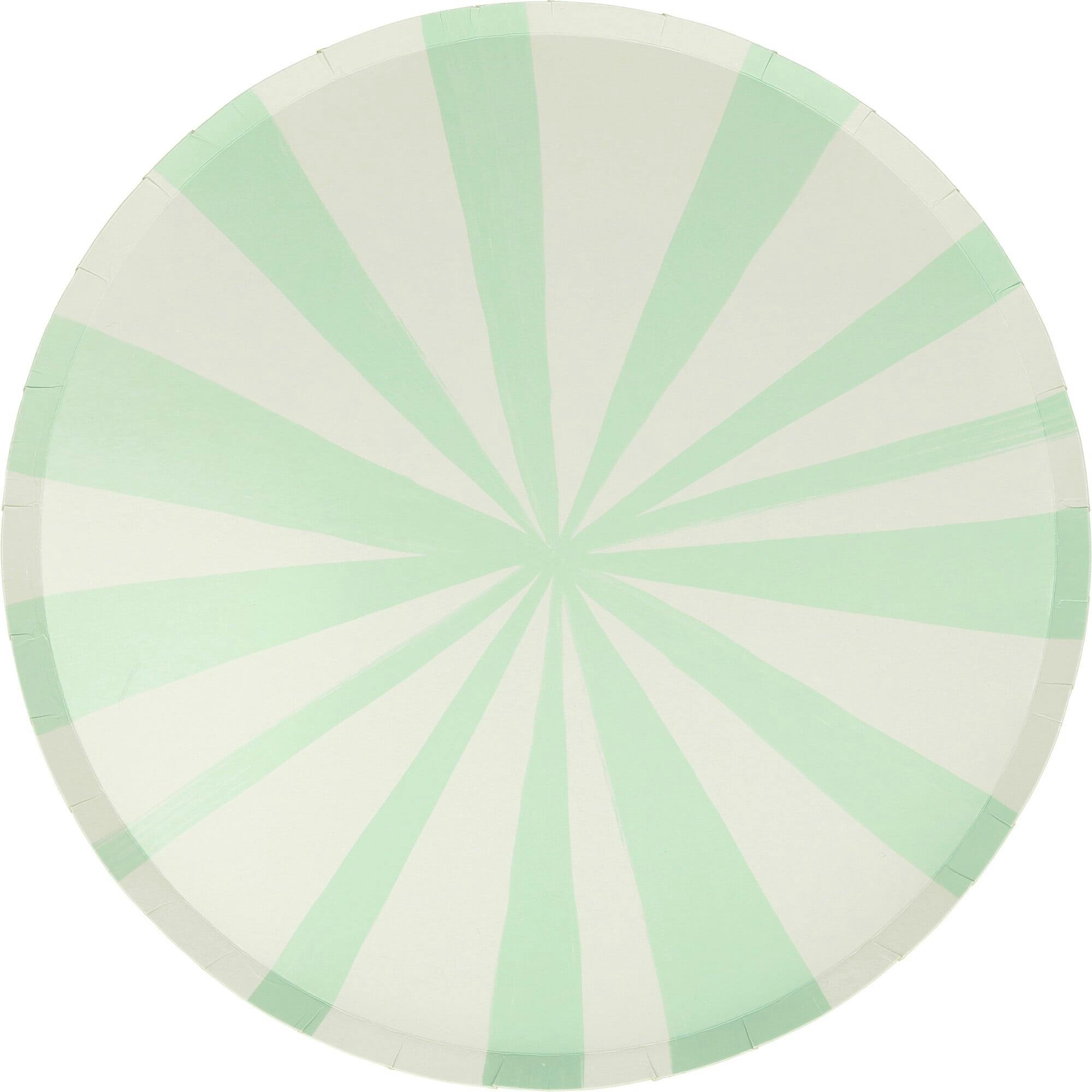 Mint Stripe Dinner Plates