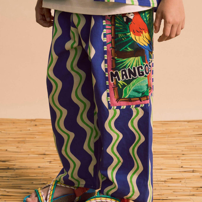 LOROS WAVY PANTS NAVY BLUE