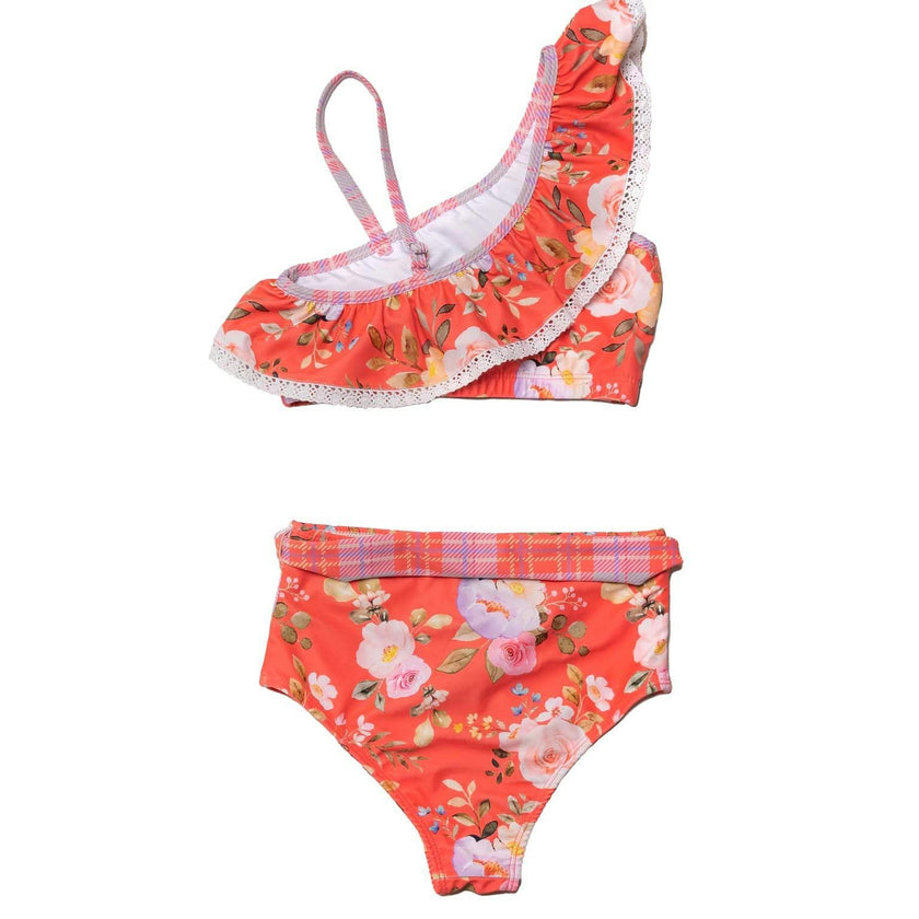 One Shoulder Ruffle Bikini