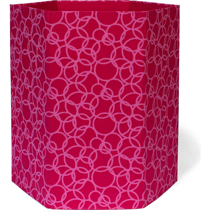 Recycled Cotton Storage/Waste Basket Interlocking Circles Pink Arcadia Home
