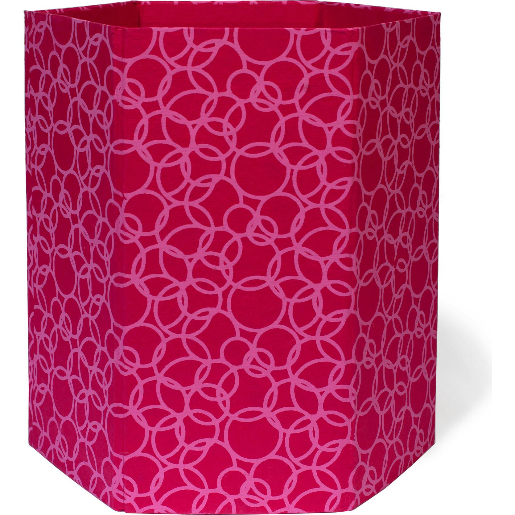 Recycled Cotton Storage/Waste Basket Interlocking Circles Pink Arcadia Home