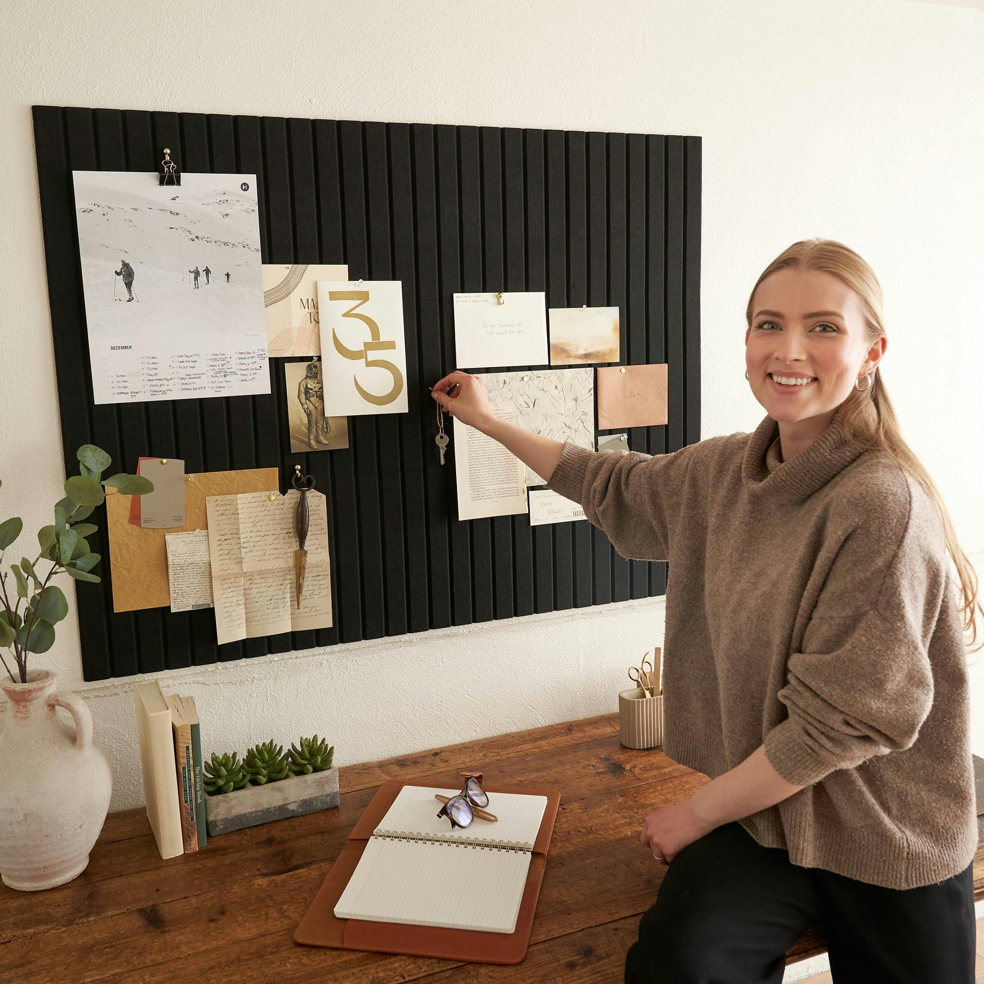 Large Felt Bulletin Board - Stylish 35