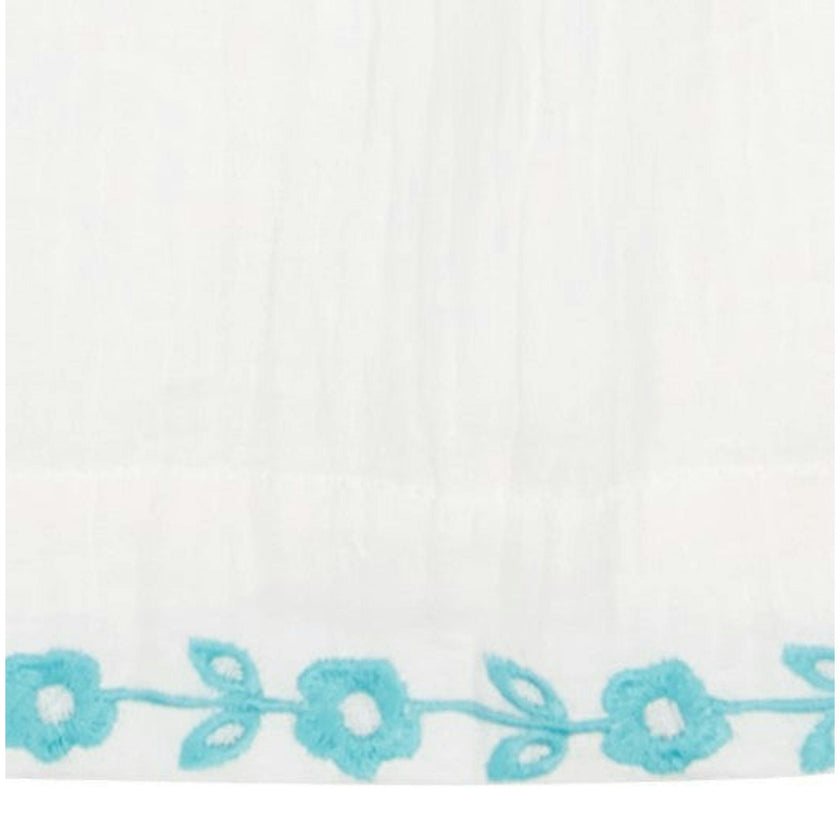 Maxi Sandrine Womens Dress Aqua Floral Embroidery, Aqua Floral Embroidery