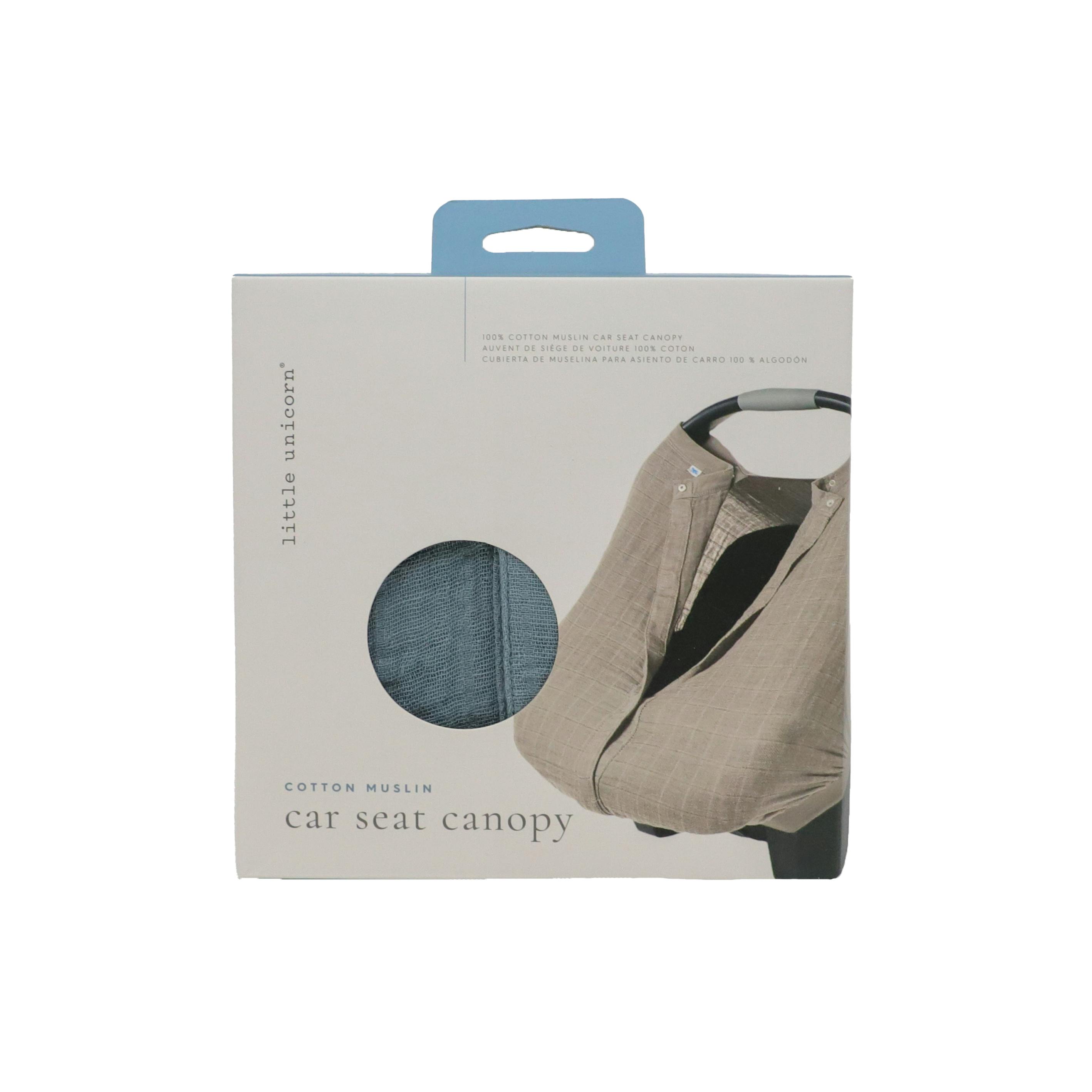 Cotton Muslin Car Seat Canopy - Sea