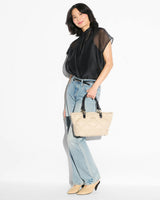 Buff/Black Small Madison E/W Tote