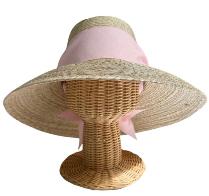 Wildflower Sun Hat (PreOrder Shipping June 19th) - Light Pink Wide & Short Grosgrain Ribbon