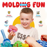 Sleepah Play Sand Sensory Sand Set for Boys & Girls Age 3-8 No Mess Never Dries Out Toy Perfect for Shaping Squeezing Scooping Rolling Molding  36p Set 5 Colors