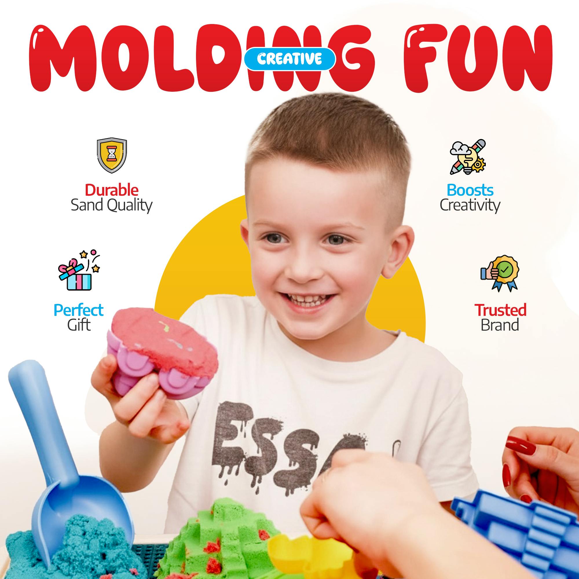Sleepah Play Sand Sensory Sand Set for Boys & Girls Age 3-8 No Mess Never Dries Out Toy Perfect for Shaping Squeezing Scooping Rolling Molding  36p Set 5 Colors