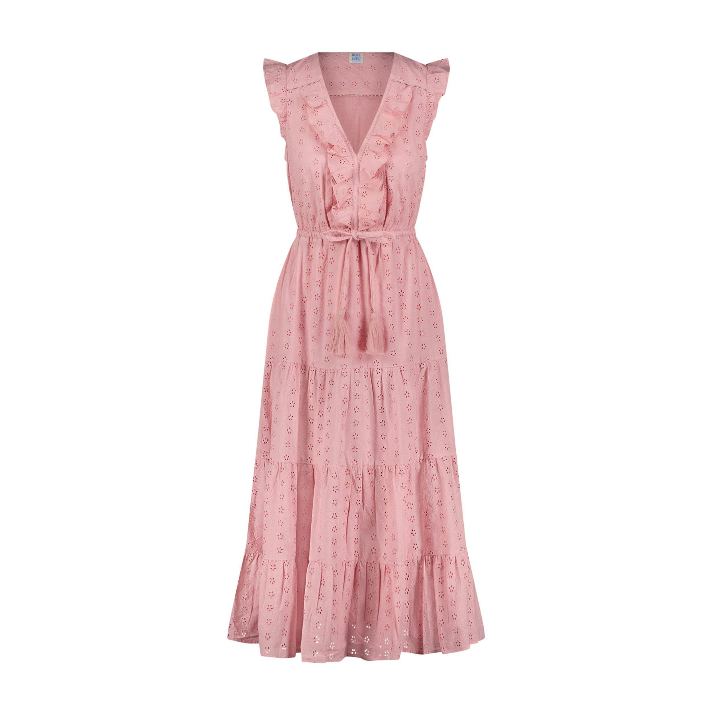 Giselle Womens Maxi Dress Blush Pink Eyelet, Blush Pink Eyelet
