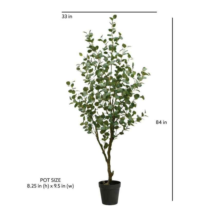 7' Artificial Eucalyptus Tree