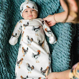 Camping Bamboo Newborn Gown & Hat Set