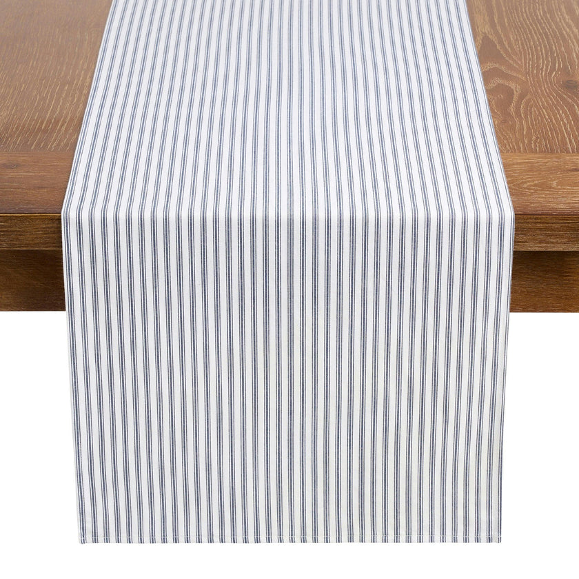 Navy French Ticking Runner & Napkin Bundle