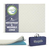 Sleepah Pack and Play Mattress Foam Pad 38 x 26 x 1.5 for Playpen, Portable Playyard Mattress waterproof Washable & Removable Cover Breathable Mattress Topper