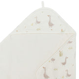 Charlie Farmhouse Goose Hooded Baby Bath Towel & Washcloth Set