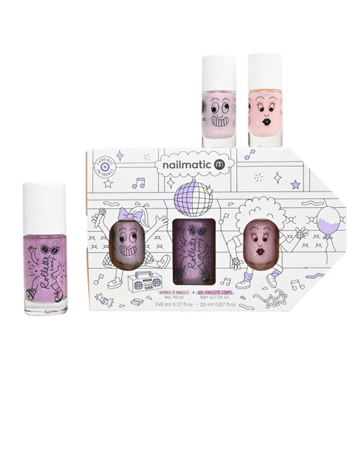Nail Polish for Kids SET OF 3 BUS Party: POLLY ELLIOT + BODY ROLLETTE CHERRY