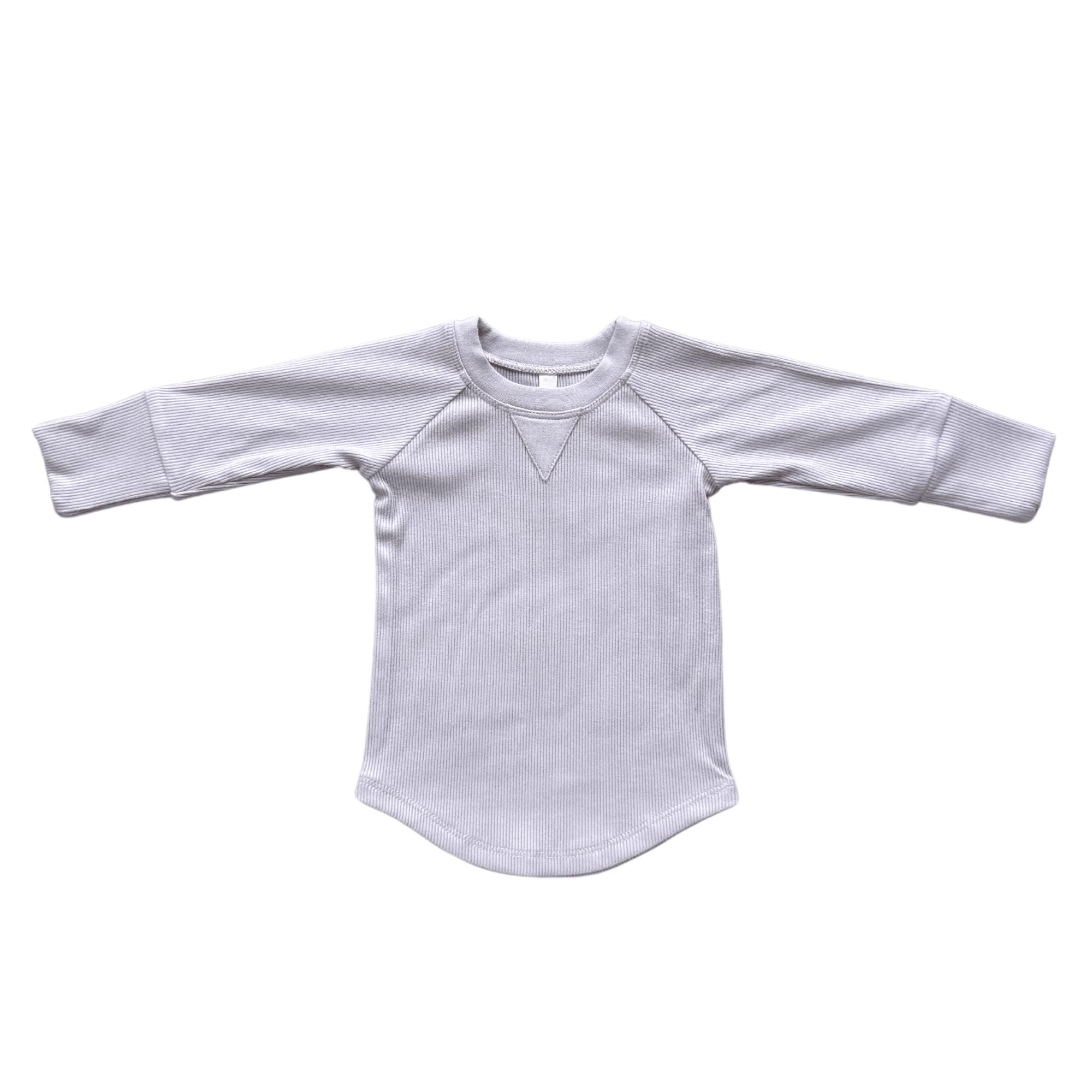 Girls Ribbed Top in Lavender Cloud