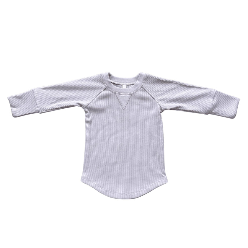 Girls Ribbed Top in Lavender Cloud