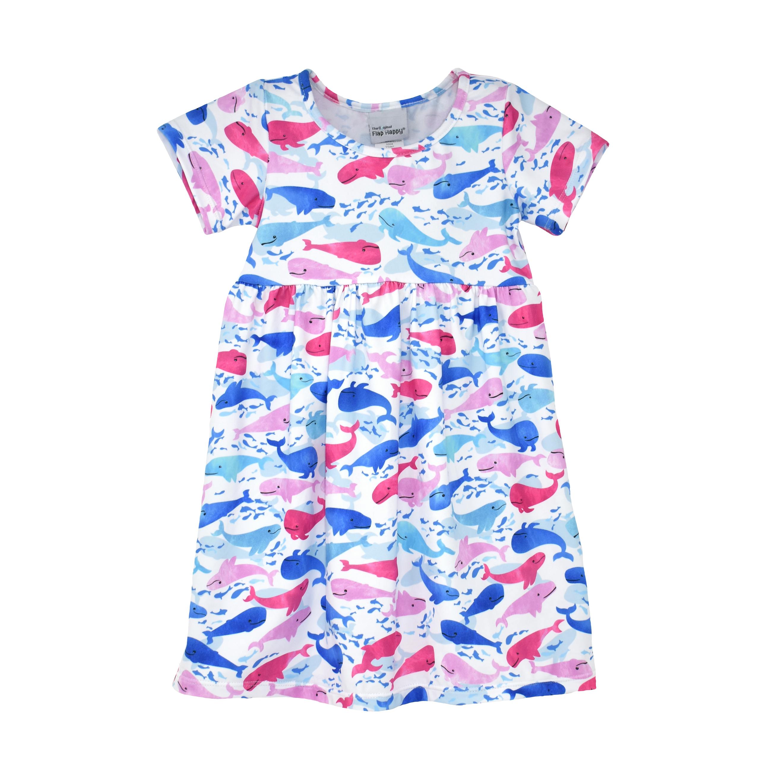 UPF 50+  Laya Short Sleeve Tee Dress - Rosy, Mermaid Friends
