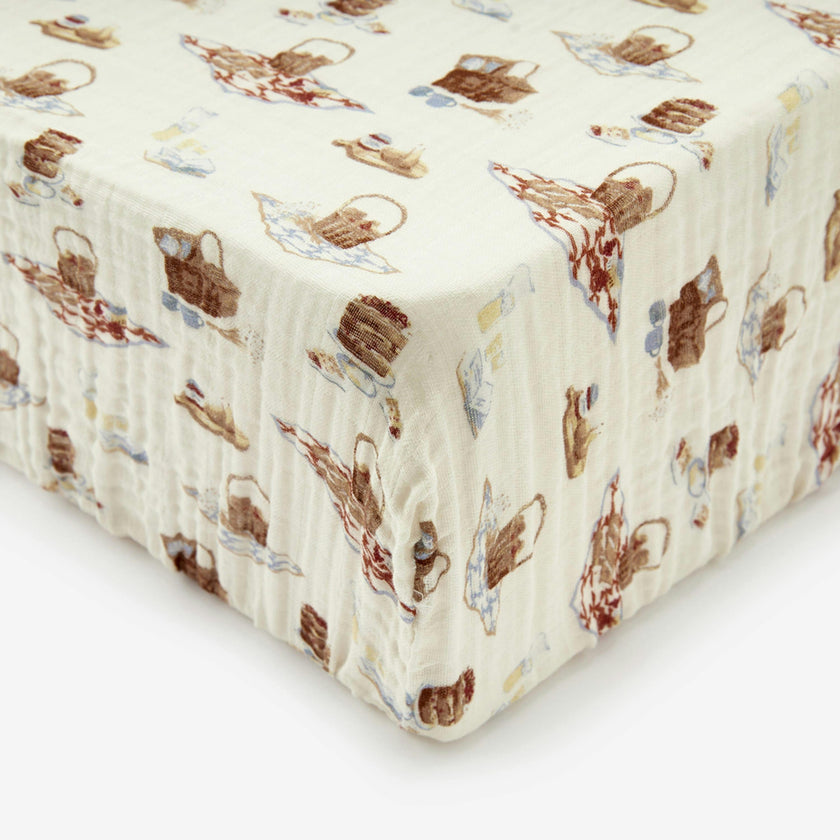 Picnic Organic Cotton Crib Sheet