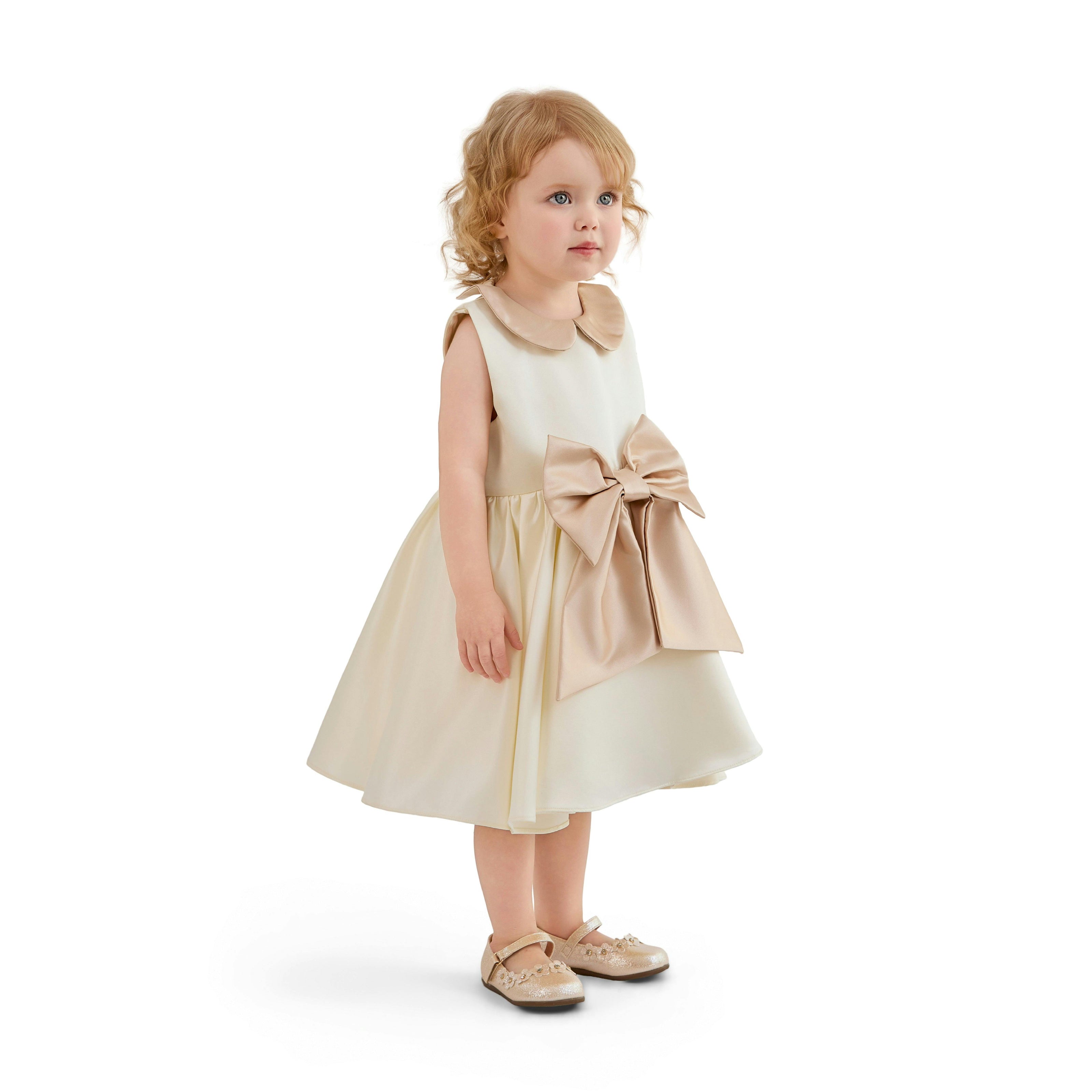 Cream Elaria Petal Bow Gown