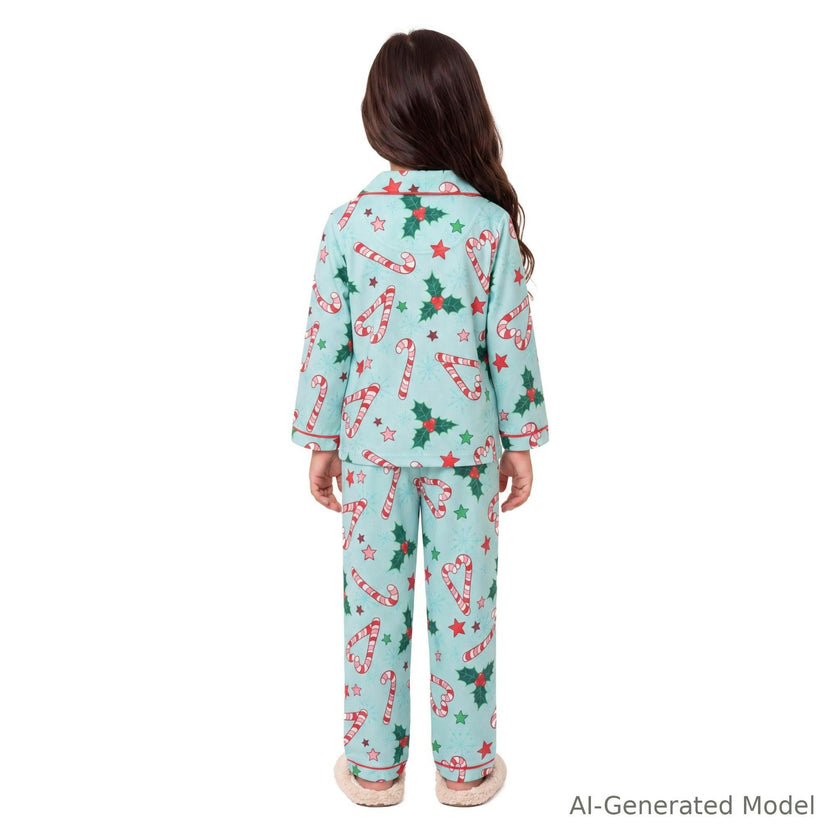 Girls & Tween Pajama Set | Candy Cane Hearts