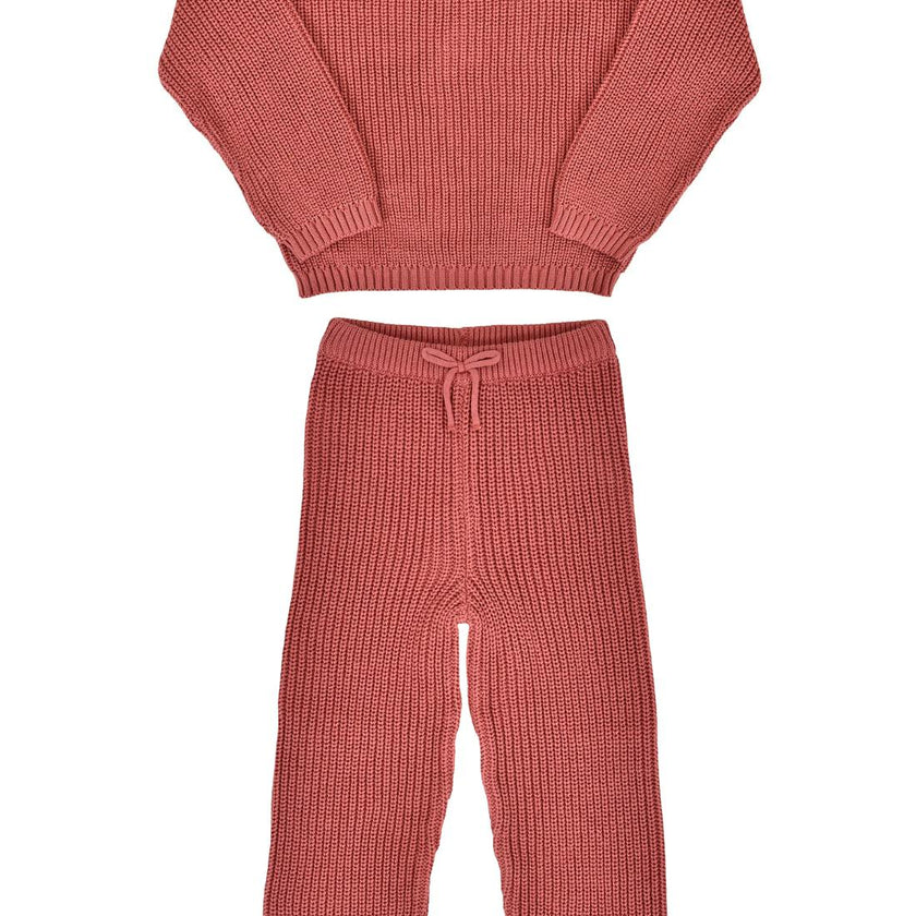 Nova Chunky Knit Set in Rosewood