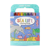 Carry Along! Coloring Book and Crayon Set - Sea Life - Set of 9 Crayons