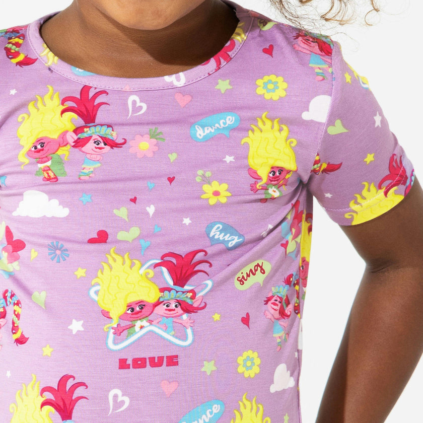Trolls Harmony Valentine's Kids Bamboo Pajama Short Set