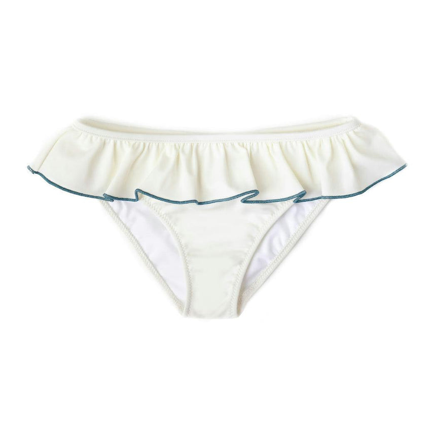 Anna Swim pants in Ivory & Teal