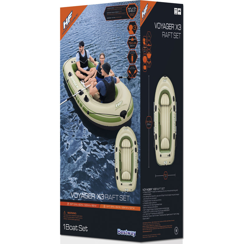 Hydro-Force Voyager X3 9'8" Inflatable Raft Set