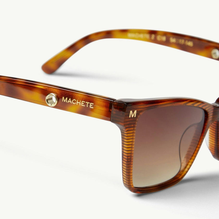 Sally Sunglasses in Dark Tortoise Stripe