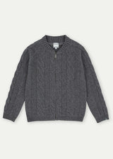 The Grey Merino Cashmere Zipped Bomber