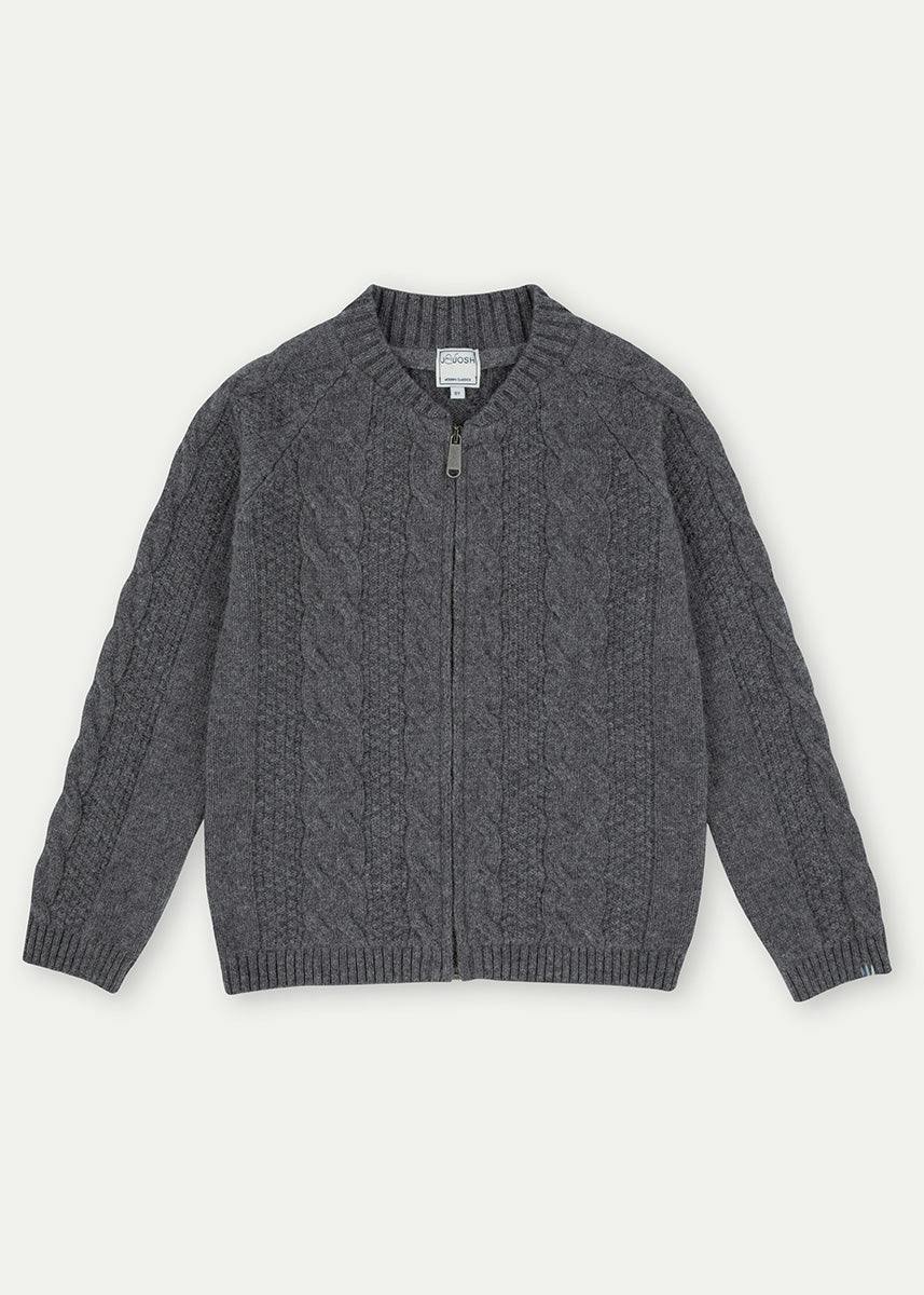 The Grey Merino Cashmere Zipped Bomber