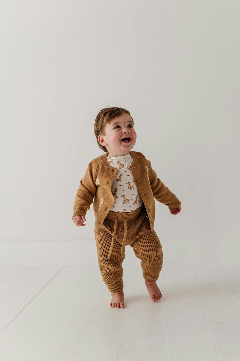 Knit Cardigan in Giraffe