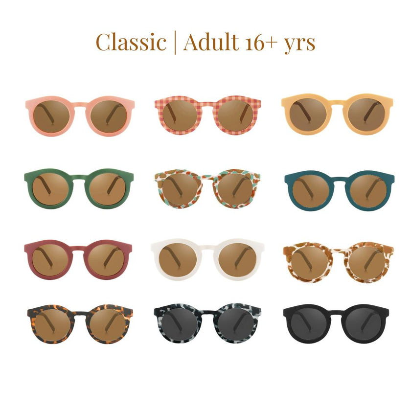 Classic | Sustainable Sunglasses | Plant-Based Bendable Polarized - Adult | 15+ Y | Sunset Gingham