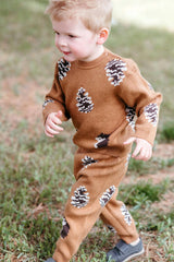 Pinecone & Knitted Birdseye Jacquard Sweater