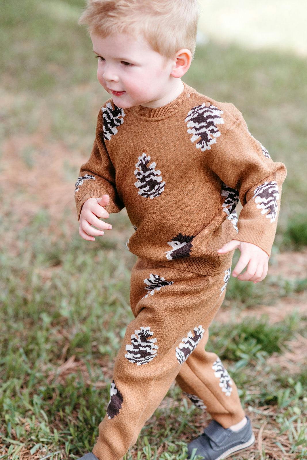 Pinecone & Knitted Birdseye Jacquard Sweater