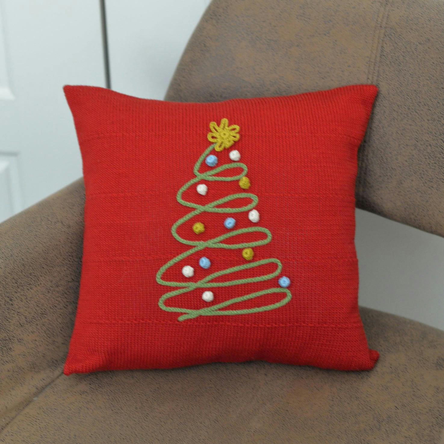 Spiral Holiday Tree Pillow 12