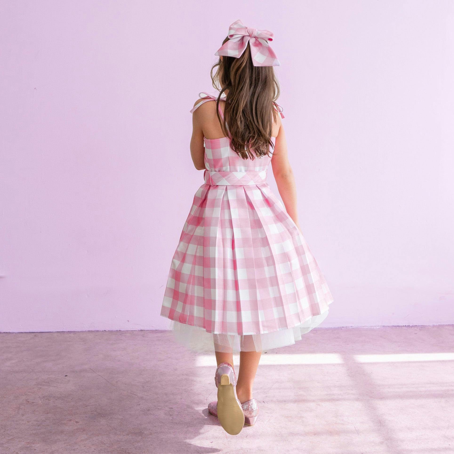 A Leading Role x Mattel Barbie Pink Gingham Premium Child Dress Up - Barbie The Movie