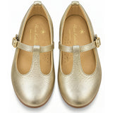 T- Strap in Metallic Gold