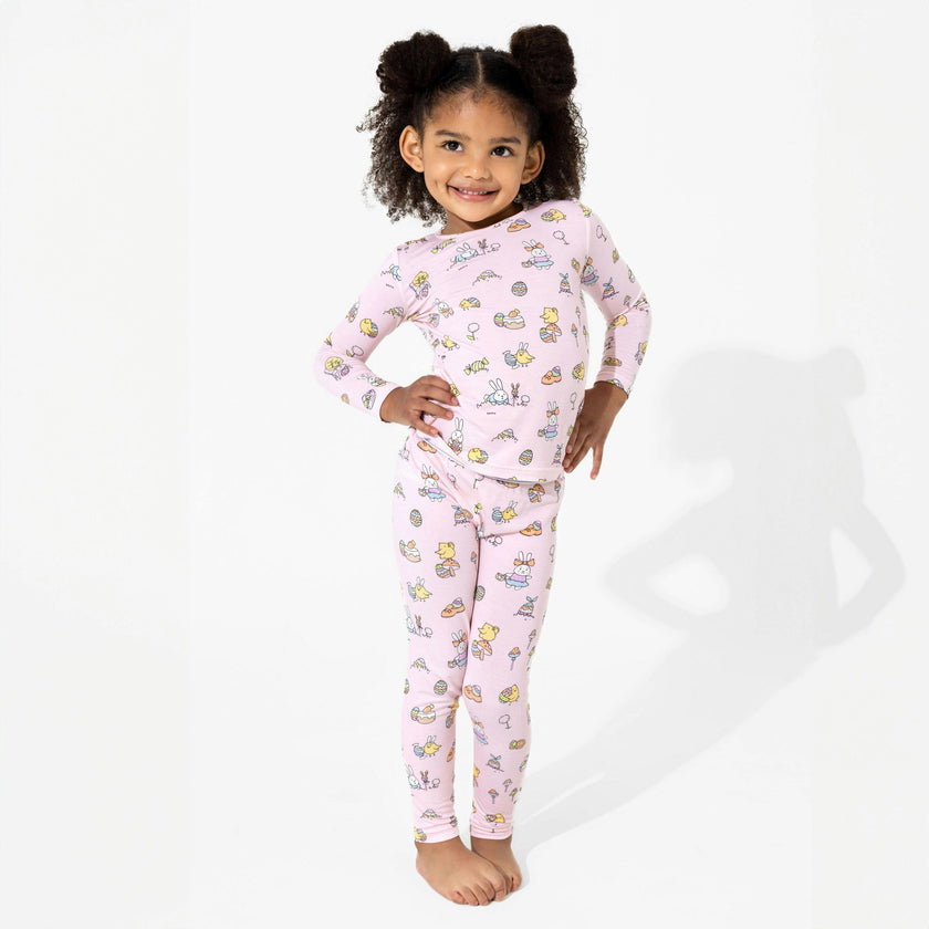 Easter Pink Bamboo Kids Pajamas