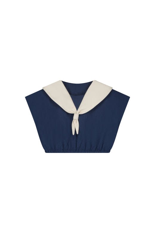 Cruise Collar Top Dark Blue