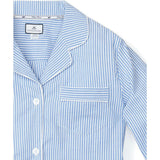 Women's Twill Long Sleeve Short Set in French Blue Heritage Stripe