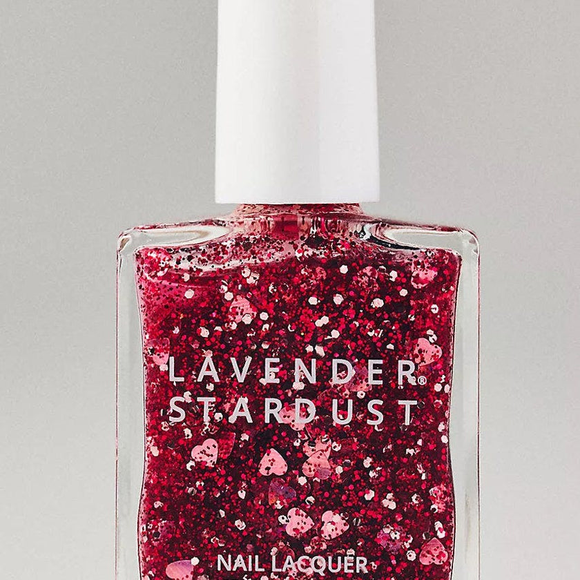 Cherry Hearts Glitter Nail Topper