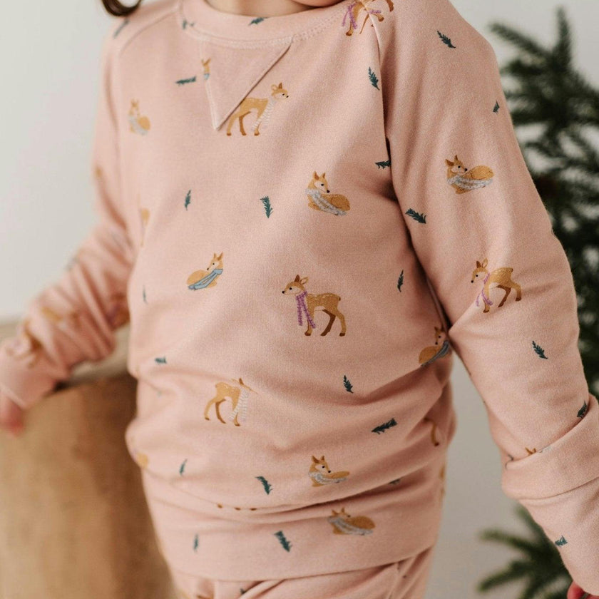 Girls Raglan Sweatshirt in Fawn